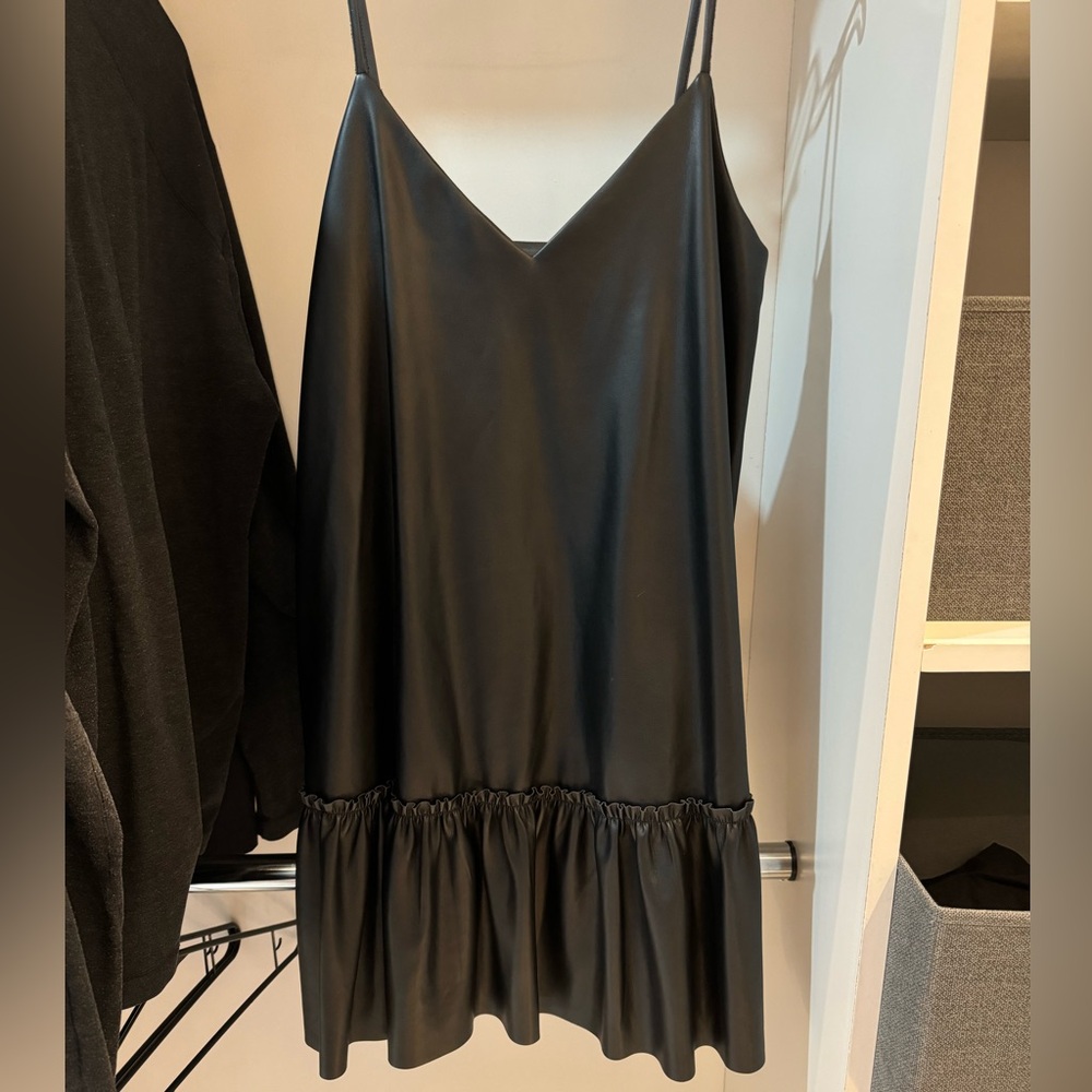 Black leather mini dress, Express, Size Small